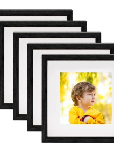 Rame foto 3D, 5 buc., negru, 23x23 cm pentru foto 13x13 cm - Casa - Decoo