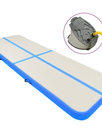 Saltea gimnastică gonflabilă cu pompă albastru 300x100x15cm PVC - Aparate fitness - Decoo