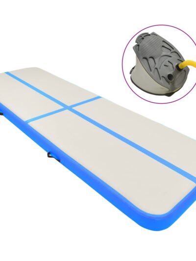 Saltea gimnastică gonflabilă cu pompă albastru 300x100x20cm PVC - Aparate fitness - Decoo