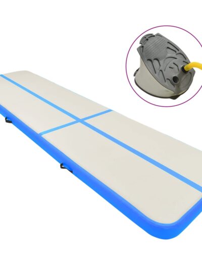 Saltea gimnastică gonflabilă cu pompă albastru 700x100x20cm PVC - Aparate fitness - Decoo