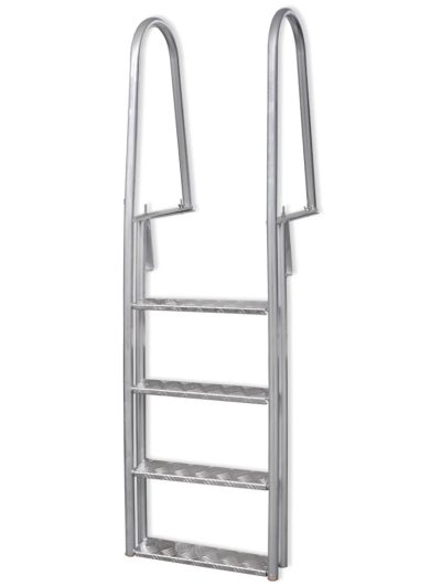 Scară amdocare/piscină cu 4 trepte, aluminiu, 167 cm - Gradina - Decoo