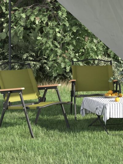 Scaune de camping, 2 buc., verde, 54x43x59 cm, țesătură Oxford - Gradina - Decoo