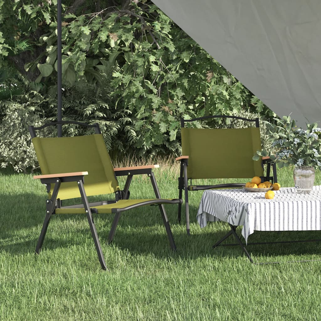 Scaune de camping, 2 buc., verde, 54x43x59 cm, țesătură Oxford - Gradina - Decoo