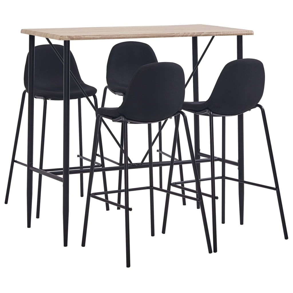 Set de bar, 5 piese, negru, material textil - Casa - Decoo