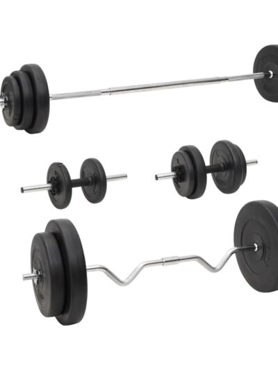 Set de halteră și gantere cu plăci de greutate, 90 kg - Aparate fitness - Decoo