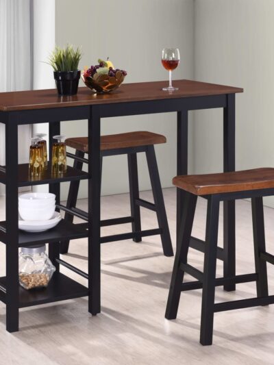 Set mobilier de bar, 3 piese, MDF, negru - Casa - Decoo