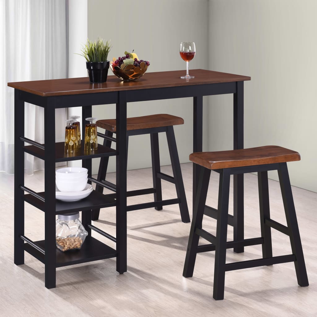 Set mobilier de bar, 3 piese, MDF, negru - Casa - Decoo