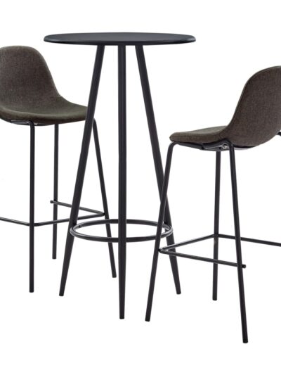 Set mobilier de bar, 3 piese, gri închis, material textil - Casa - Decoo