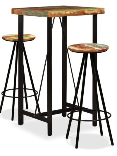 Set mobilier de bar, 3 piese, lemn masiv reciclat - Casa - Decoo