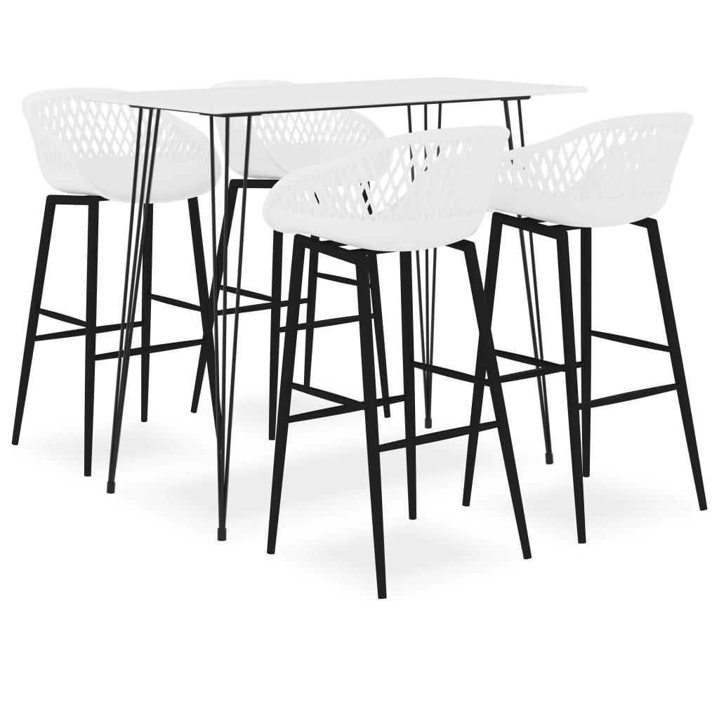 Set mobilier de bar, 5 piese, alb - Casa - Decoo