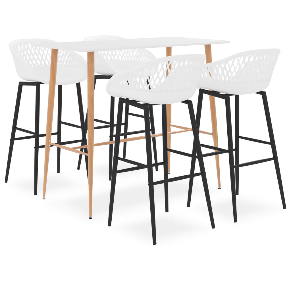 Set mobilier de bar, 5 piese, alb - Casa - Decoo