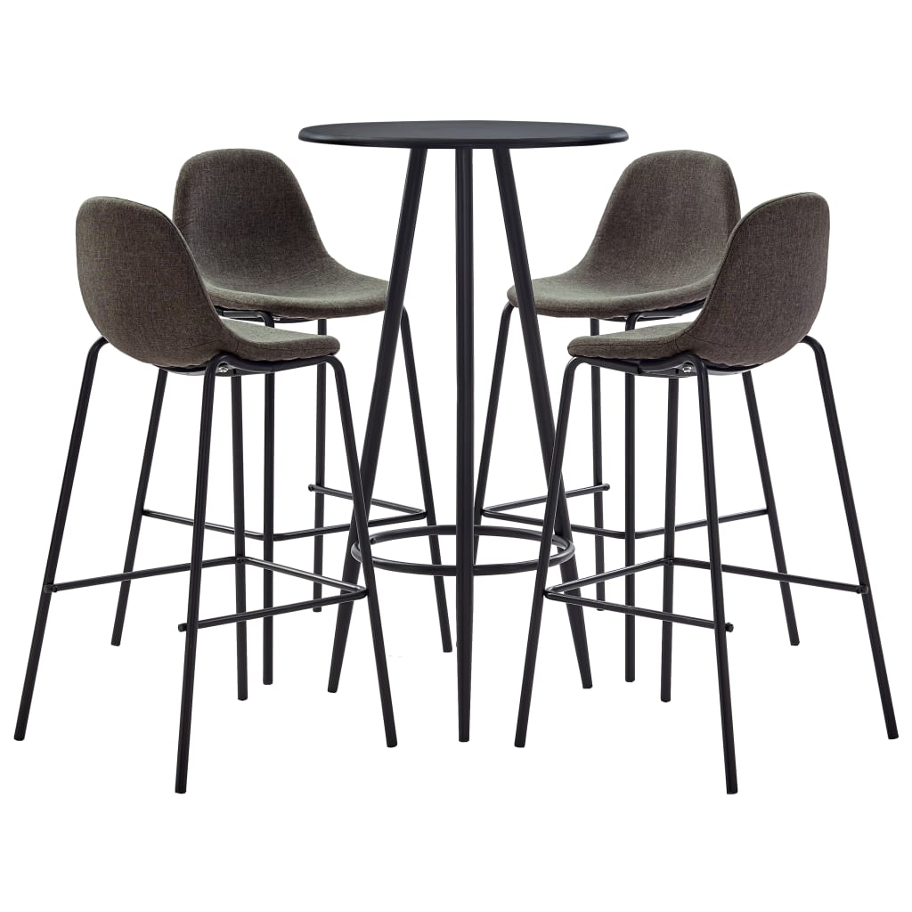 Set mobilier de bar, 5 piese, gri închis, material textil - Casa - Decoo