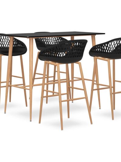 Set mobilier de bar, 5 piese, negru - Casa - Decoo