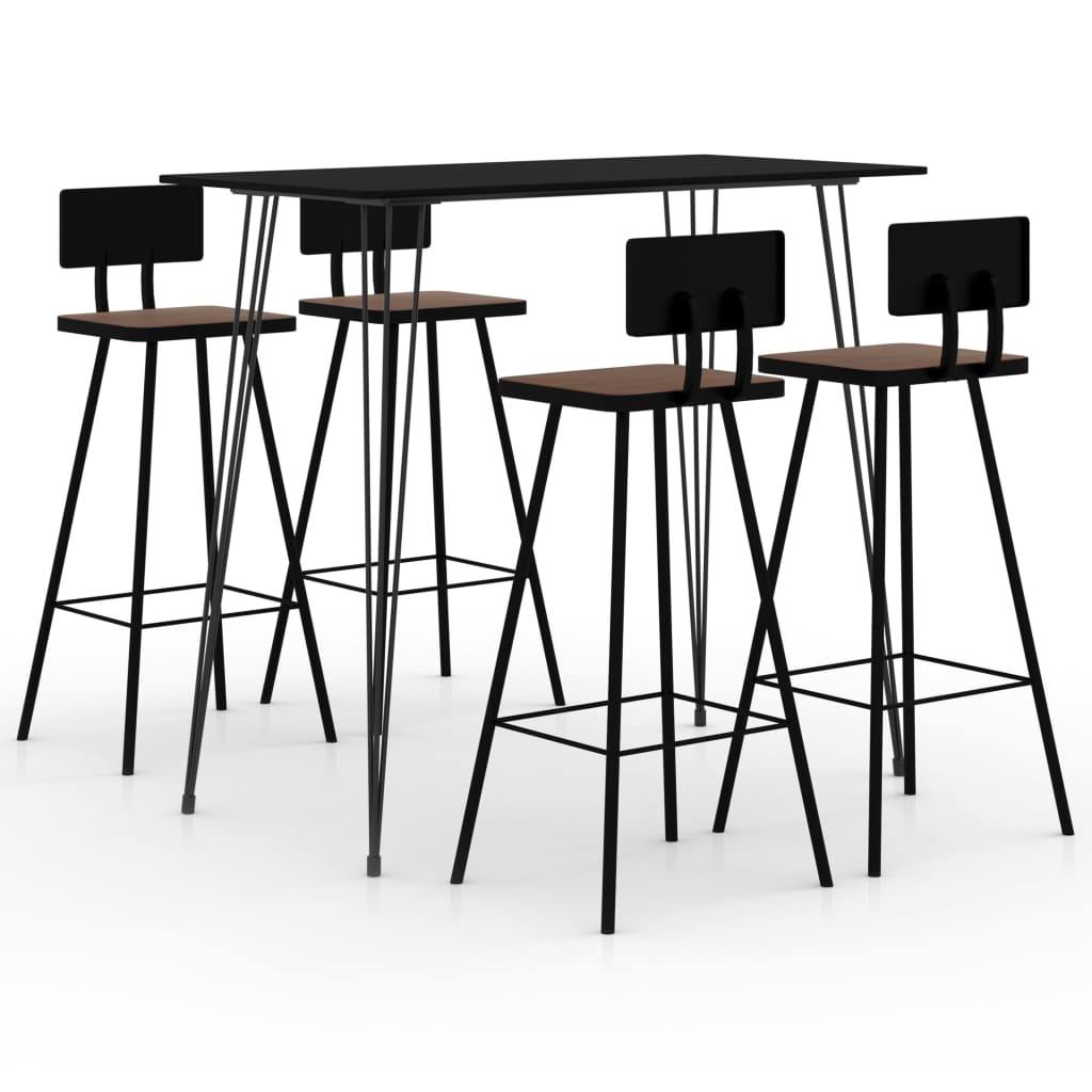 Set mobilier de bar, 5 piese, negru - Casa - Decoo