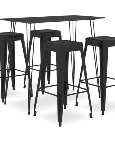 Set mobilier de bar, 5 piese, negru - Casa - Decoo