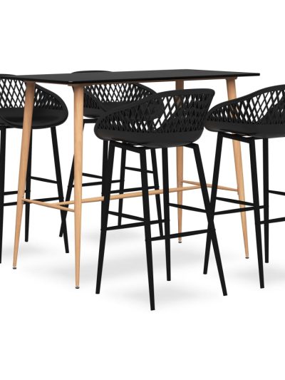 Set mobilier de bar, 5 piese, negru - Casa - Decoo