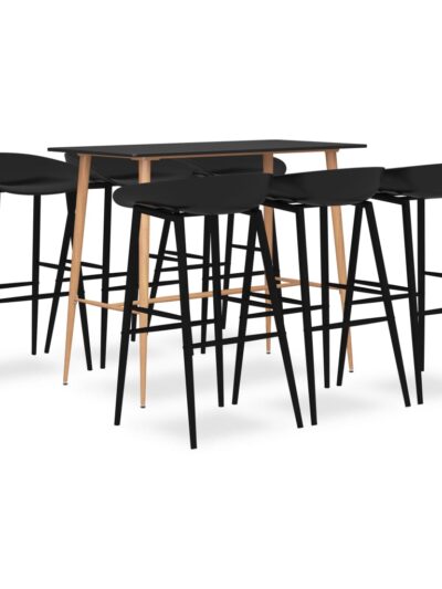 Set mobilier de bar, 7 piese, negru - Casa - Decoo