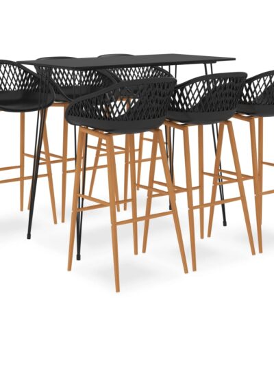 Set mobilier de bar, 7 piese, negru - Casa - Decoo