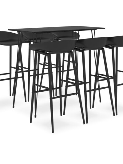 Set mobilier de bar, 7 piese, negru - Casa - Decoo