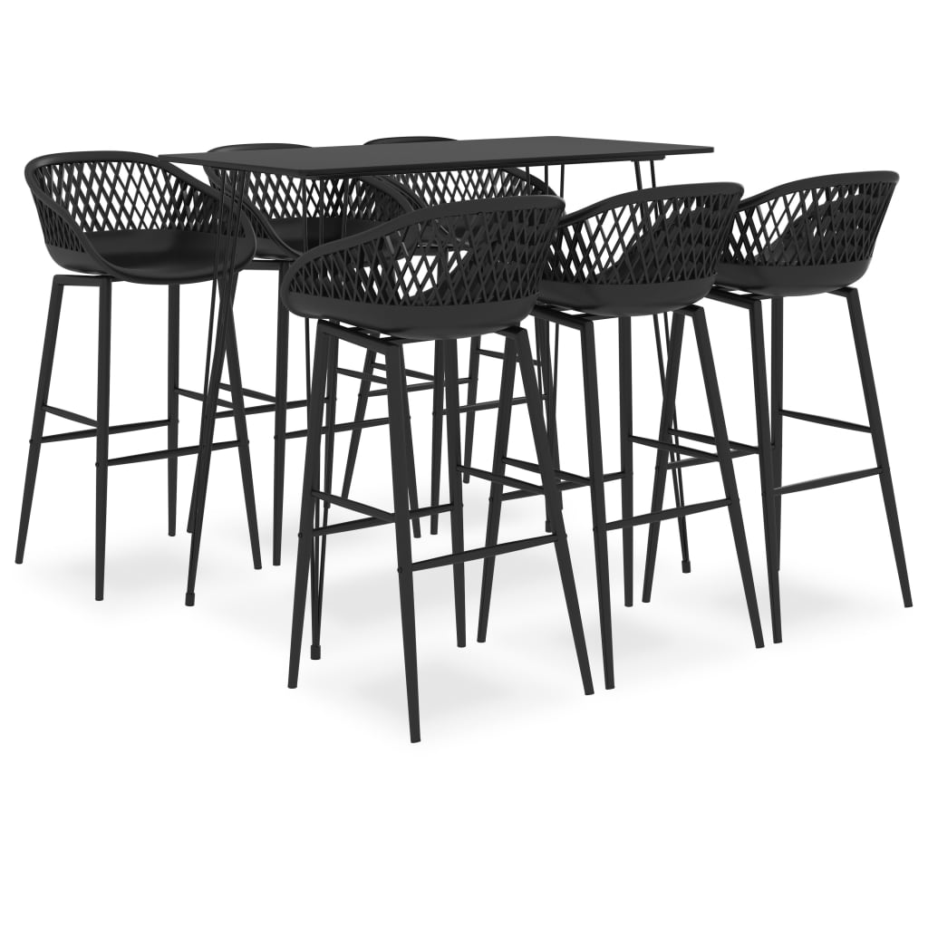 Set mobilier de bar, 7 piese, negru - Casa - Decoo