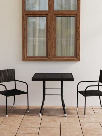 Set mobilier de grădină, 3 piese, negru, poliratan - Gradina - Decoo