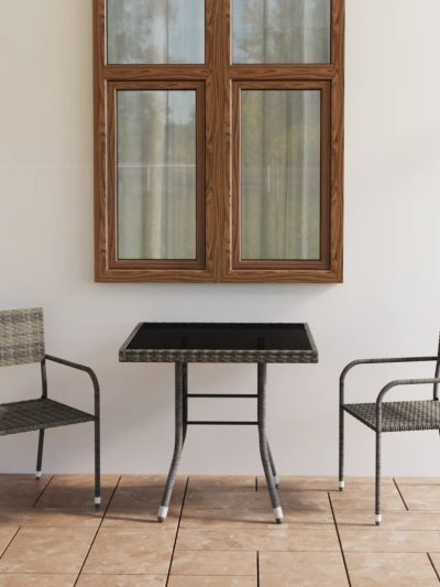 Set mobilier de grădină, gri, 3 piese, antracit, poli ratan - Gradina - Decoo