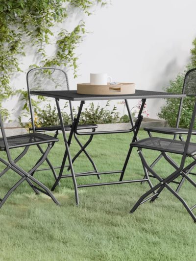 Set mobilier grădină 5 piese antracit plasă metalică expandată - Gradina - Decoo