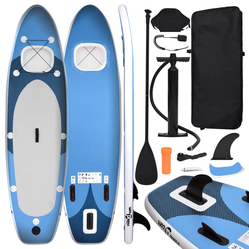 Set placă paddleboarding gonflabilă, albastru, 300x76x10 cm - Recreere in aer liber - Decoo