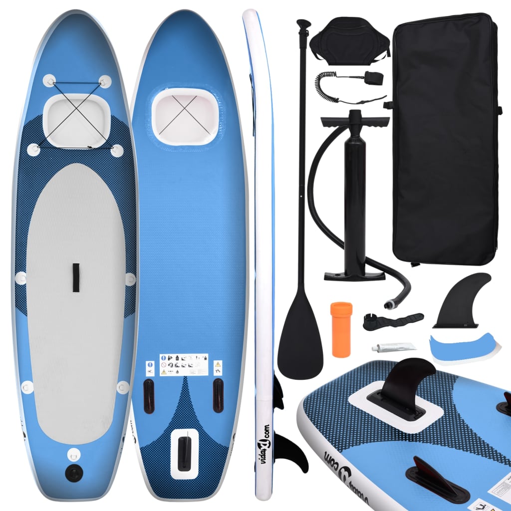 Set placă paddleboarding gonflabilă, albastru, 360x81x10 cm - Recreere in aer liber - Decoo