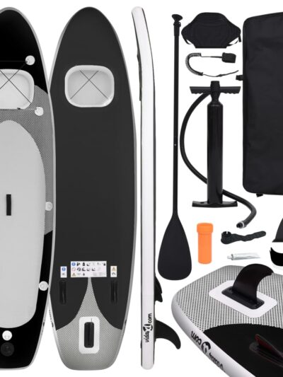 Set placă paddleboarding gonflabilă, negru, 300x76x10 cm - Recreere in aer liber - Decoo