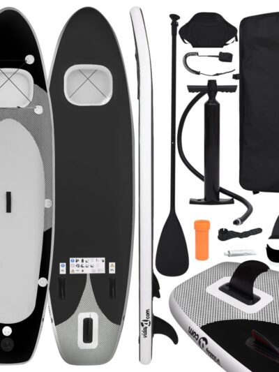 Set placă paddleboarding gonflabilă, negru, 330x76x10 cm - Recreere in aer liber - Decoo