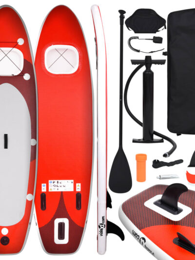 Set placă paddleboarding gonflabilă, roşu, 300x76x10 cm - Recreere in aer liber - Decoo