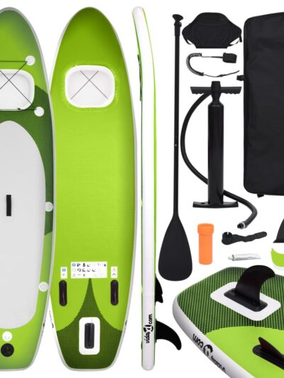 Set placă paddleboarding gonflabilă, verde, 300x76x10 cm - Recreere in aer liber - Decoo