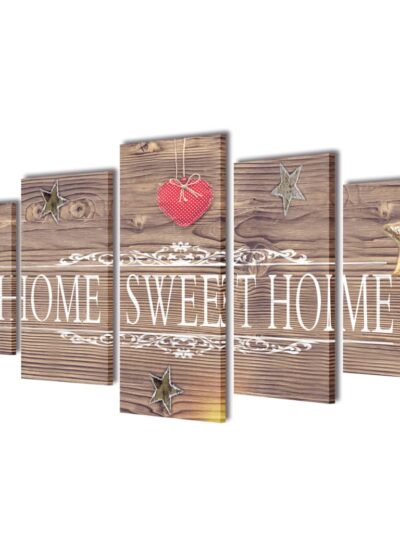 Set tablouri din pânză cu imprimeu Home Sweet Home, 100 x 50 cm - Casa - Decoo