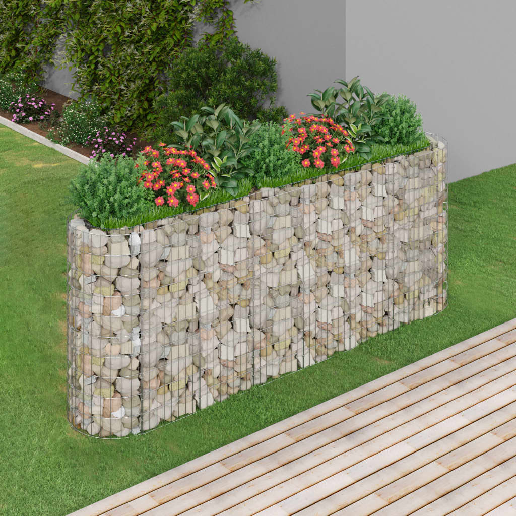 Strat înălțat gabion, 260x50x100 cm, fier galvanizat - Ghivece - Decoo