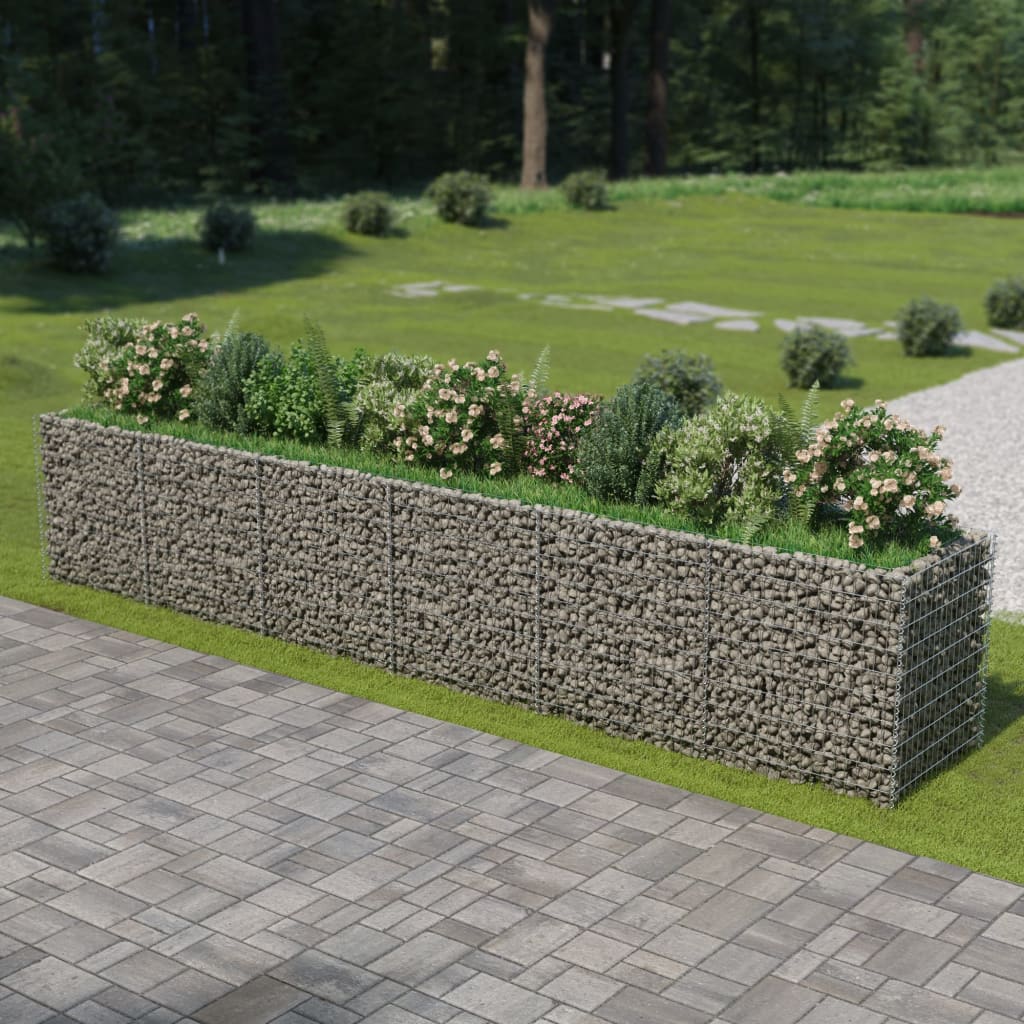 Strat înălțat gabion, 540 x 90 x 100 cm, oțel galvanizat - Ghivece - Decoo