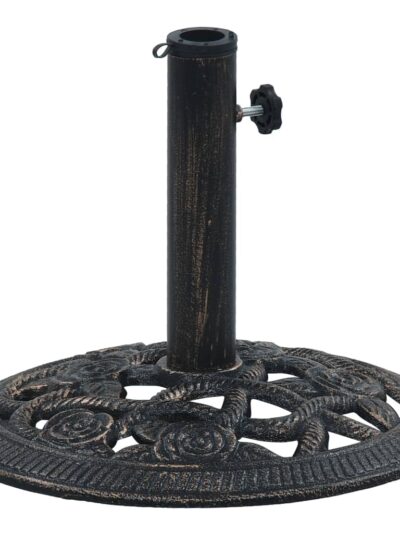 Suport de umbrelă, negru și bronz, 9 kg, fontă, 40 cm - Gradina - Decoo