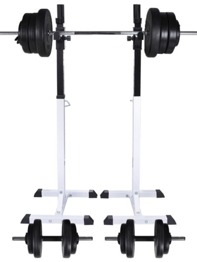 Suport haltere genuflexiuni cu halteră și set gantere 60,5 kg - Aparate fitness - Decoo