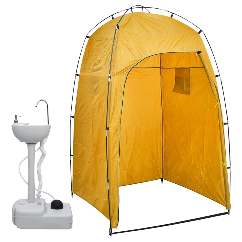 Suport portabil de camping, pentru spălat mâini, cu cort, 20 L - Corturi si Accesorii cort - Decoo