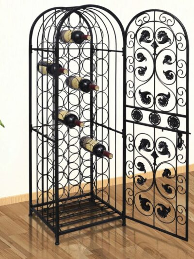 Suport sticle de vin pentru 45 de sticle, metal - Casa - Decoo