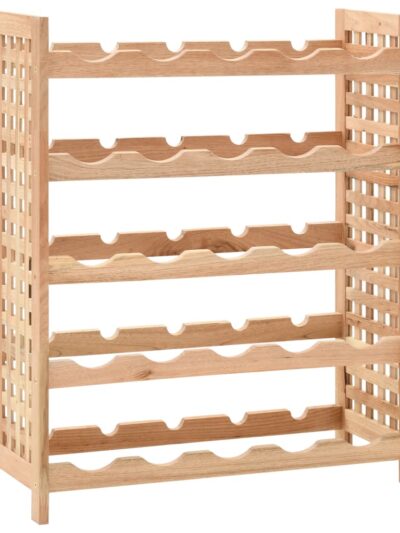 Suport sticle vin pentru 25 sticle, 63x25x73 cm, lemn masiv nuc - Casa - Decoo