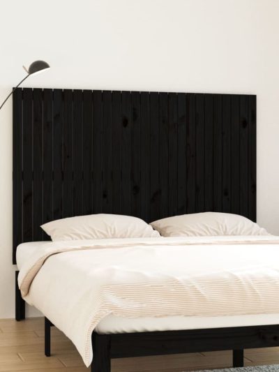 Tăblie de pat pentru perete, negru, 166x3x110 cm lemn masiv pin - Casa - Decoo