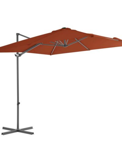 Umbrelă în consolă cu stâlp din oțel, cărămiziu, 250x250 cm - Copertine verticale - Decoo