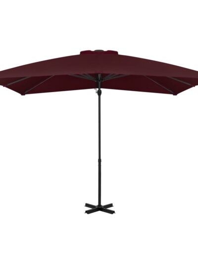 Umbrelă suspendată cu stâlp aluminiu, roșu bordo, 250x250 cm - Gradina - Decoo