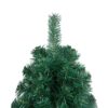 Jumătate brad Crăciun artificial cu set globuri verde 210 cm-5