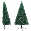 Jumătate brad Crăciun artificial cu set globuri verde 240 cm-3