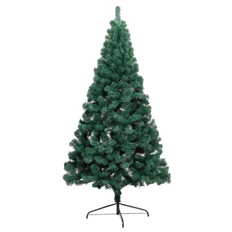 Jumătate brad Crăciun artificial cu set globuri verde 240 cm-5