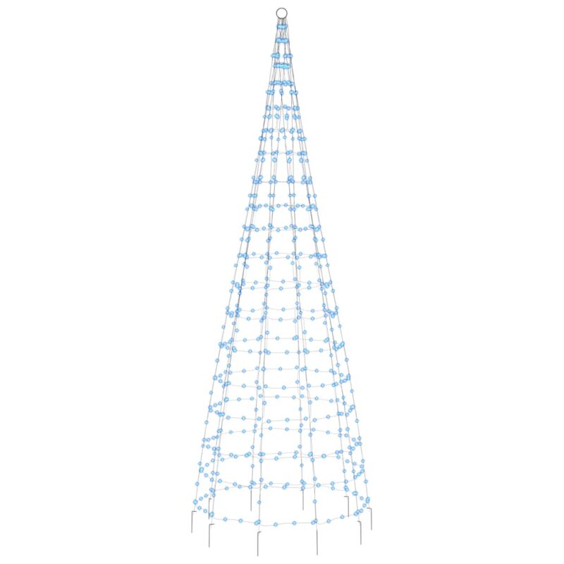 -Lumină brad de Crăciun pe catarg 550 LED-uri albastru 300 cm-4